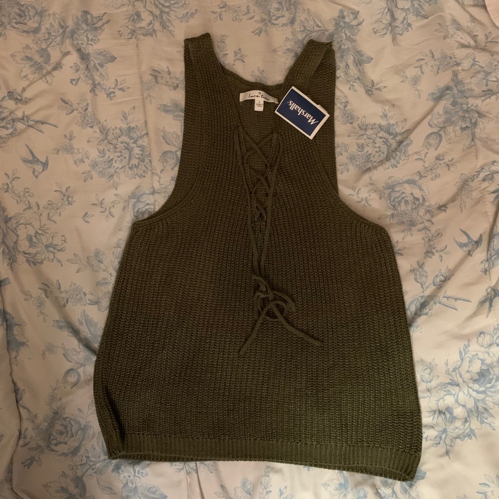 Knit green crop top